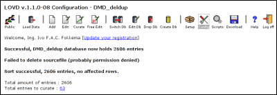 The result of loading data into the example database. The error 'Failed to delete sourcefile' is very common, it means you have to delete the uploaded file manually. The result of loading data into the example database. The error 'Failed to delete sourcefile' is very common, it means you have to delete the uploaded file manually.